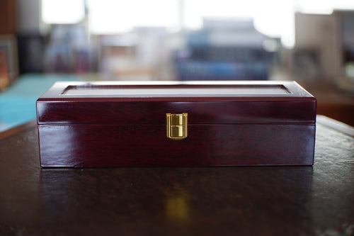 Premium Wooden Watch Box – 6-Slot Display Case